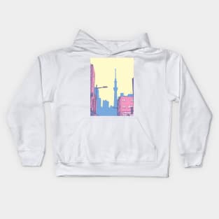 tokyo skyline Kids Hoodie